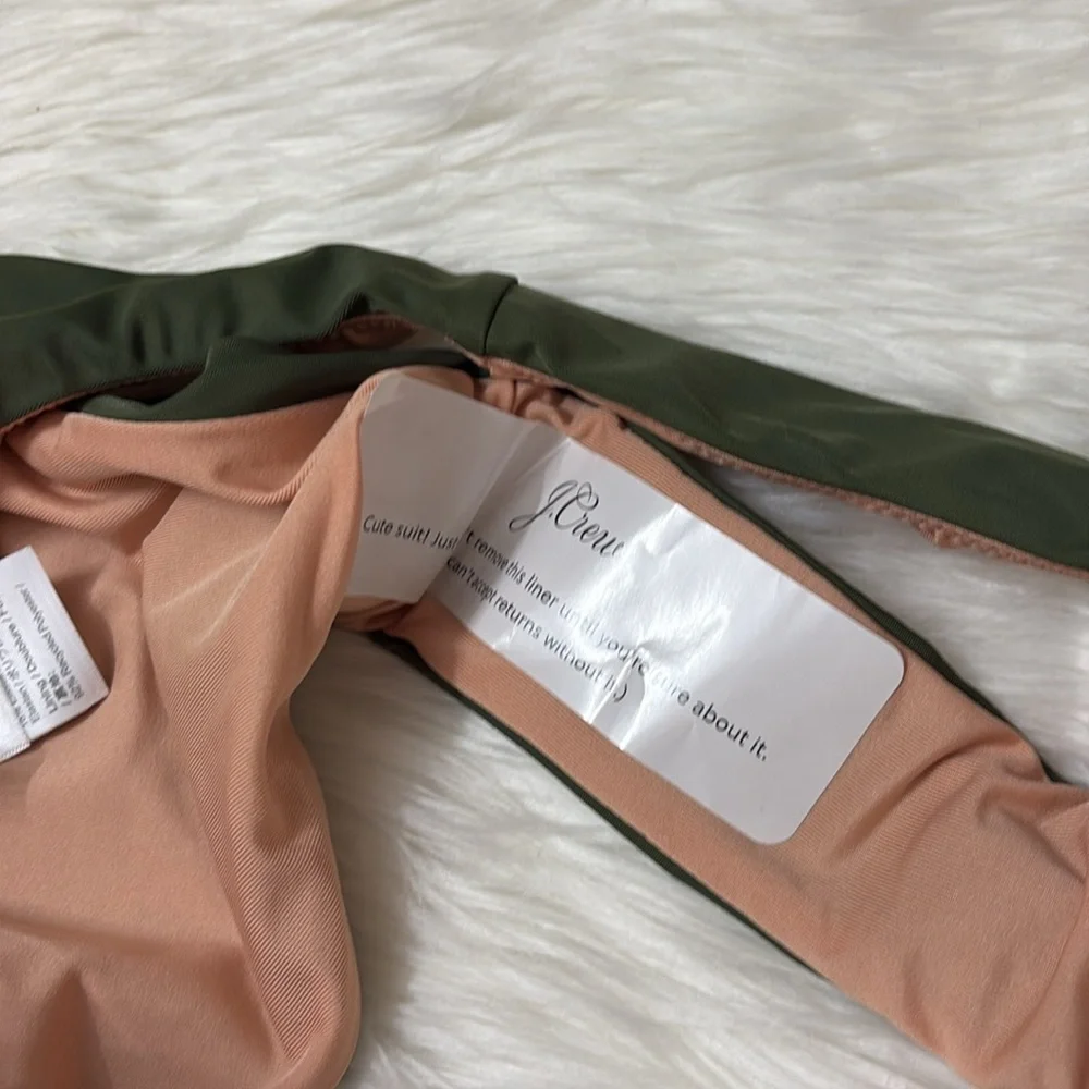 NWT J. Crew Green Bikini Swim Bottoms Only XS